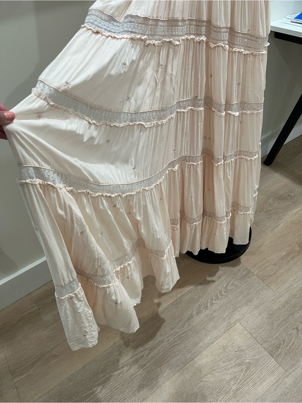 Free People Soft Blush Tie-Shoulder V-Neck Maxi Dress - Picture 15 of 16